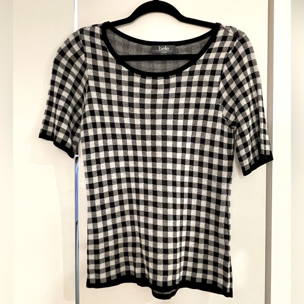 Gingham t-shirt sweater